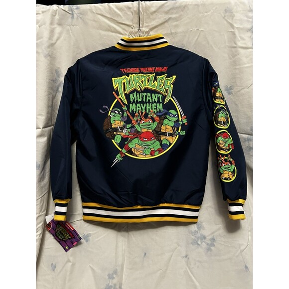 TMNT Teenage mutant ninja turtle bomber jacket boys size L 10/12 mutant mayhem - Picture 5 of 11